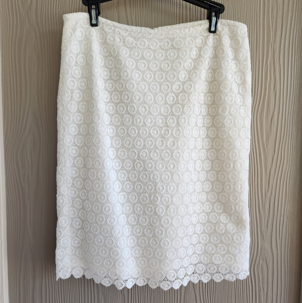 Calvin Klein White Lace Skirt